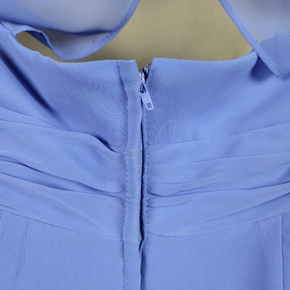 alfred angelo periwinkle halter top embellished neckline racer back - Picture 11 of 12